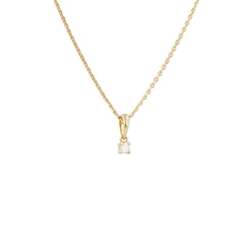 W | Diamond Pendant Yellow Gold | 0.05ct