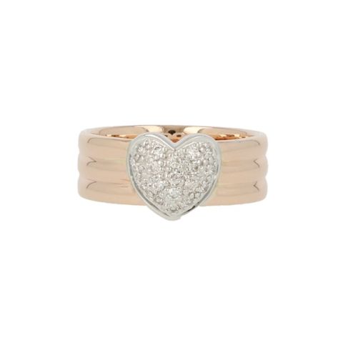 Unique Piece | Pink Gold Ring | Diamond Heart