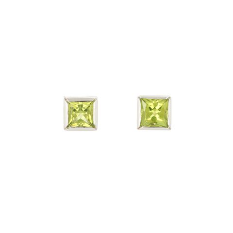 Sundrops | Ear studs White Gold | Peridot