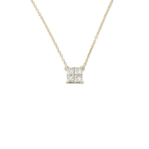 Lux | Necklace Princess Diamonds 14 Carat Yellow Gold | Diamonds 0,52ct