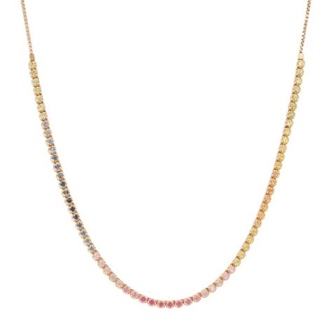 Unique Piece | Pink Gold Necklace | Rainbow Sapphire