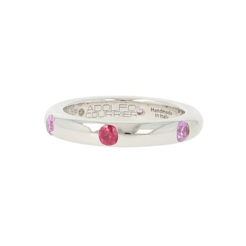 Adolfo Courrier | White Gold Ring | Pink Sapphires 24914