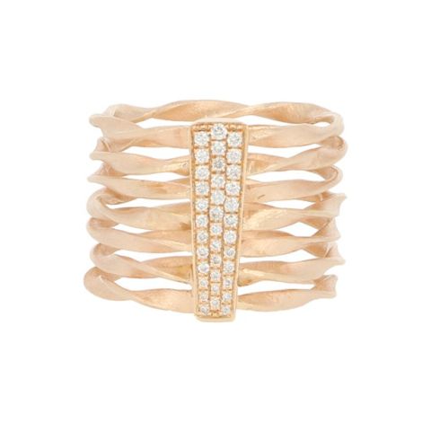 Unique Piece | Pink Gold Ring | Diamond Pavé 31600