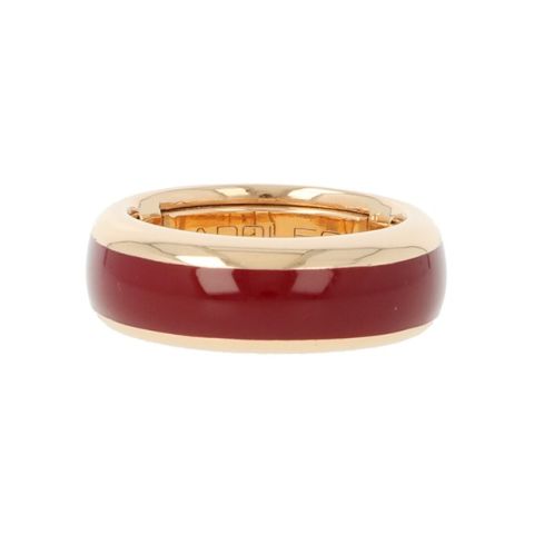 Adolfo Courrier | Pink Gold Ring | Burgundy Enamel 