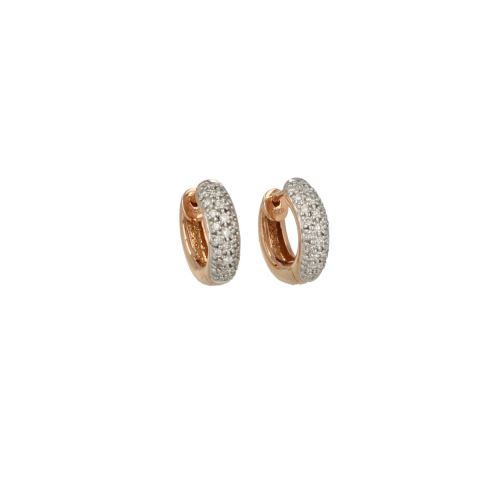 Lux | Earring Pink Gold | Pave Diamonds 
