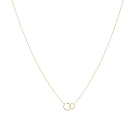 Dot | Necklace Yellow Gold | Double Ring