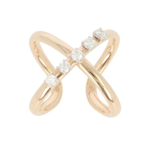 Unique Piece | Pink Gold Ring | Diamond Cross