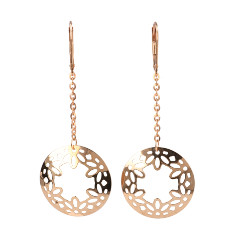 14krt roségouden bloem ajour lang