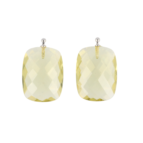 Varivello Creool Aanhanger Lemon Citrien gefacetteerd 18kt Witgoud