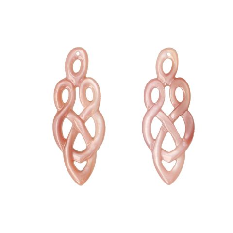 Varivello Pendants mother of pearl pink ajour | 40 x 15 mm