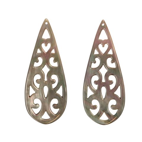 Varivello Pendants mother of pearl gray | 20 x 50 mm