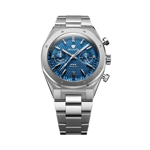 Nivada Grenchen F77 chronograph blue | 38 mm