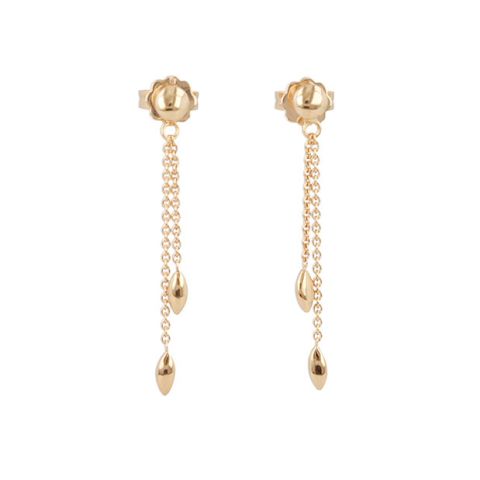 Yeva | Ear studs Pink Gold | Navette