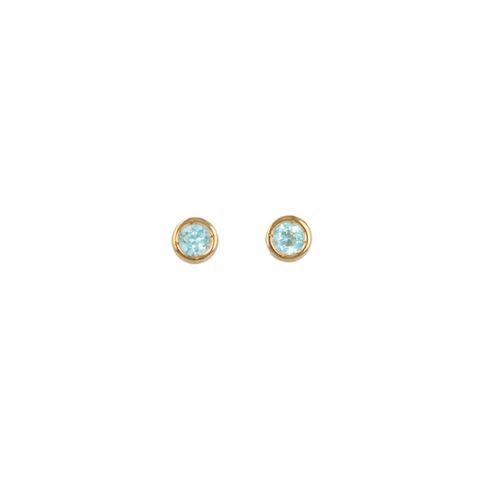 Sundrops | Earstuds Yellow Gold | Topaz Ø4mm