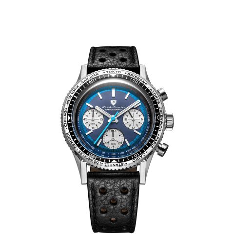 Nivada Grenchen Chronoking MecaQuartz "Blue lagoon" 38mm | 87054Q10