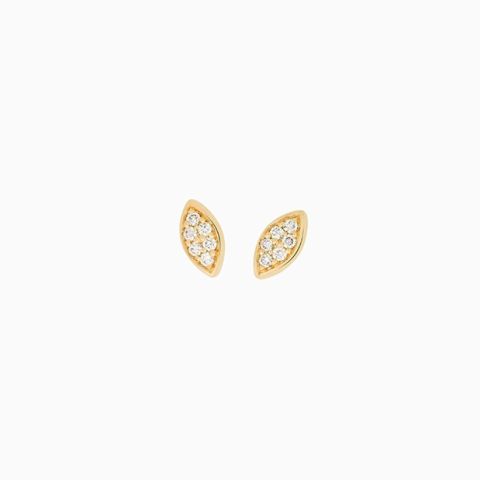 BRON Poppy Leaves Petal Yellowgold Earstuds | Diamonds 8OG4914BR
