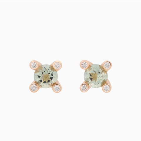 BRON | Phlox Earrings | Diamonds - Lemon Quartz 5mm