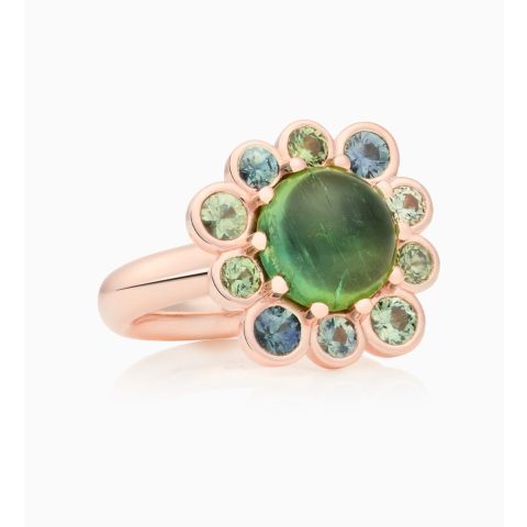 BRON | Confetti Ring | Sapphire Mix -Green Tourmaline 10mm