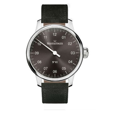 Meistersinger N°01 AM3307, 43mm, Antraciet Wijzerplaat, Stalen kast