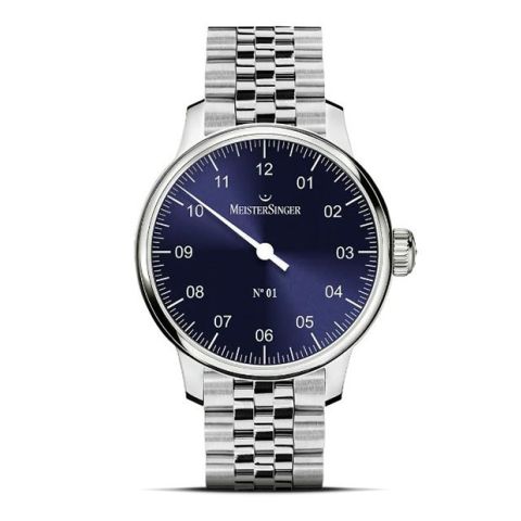 Meistersinger N°01 blue AM3308 steel