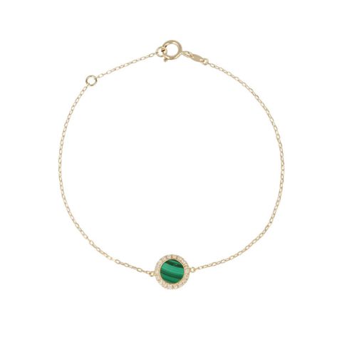 Sundrops | Bracelet 14 Carat Yellow Gold | Diamond Malachite 