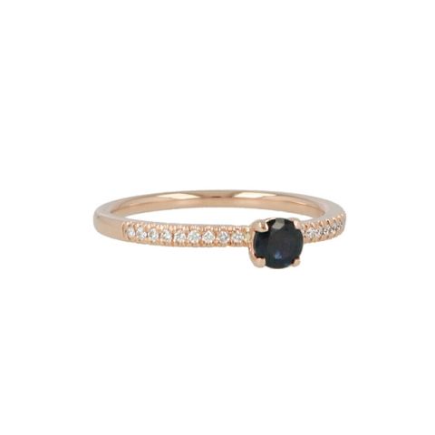 YEVA | Ring 14 Carat Pink Gold | Sapphire Diamond
