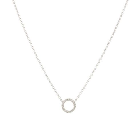 Yeva| Necklace White Gold | Diamond Circle 9 mm