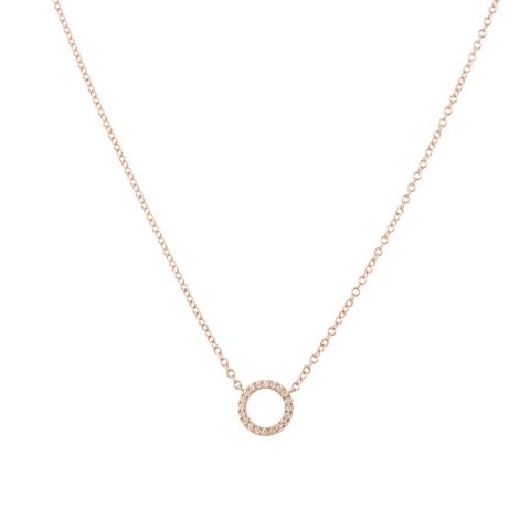 Yeva| Necklace Pink Gold | Diamond Circle 9 mm