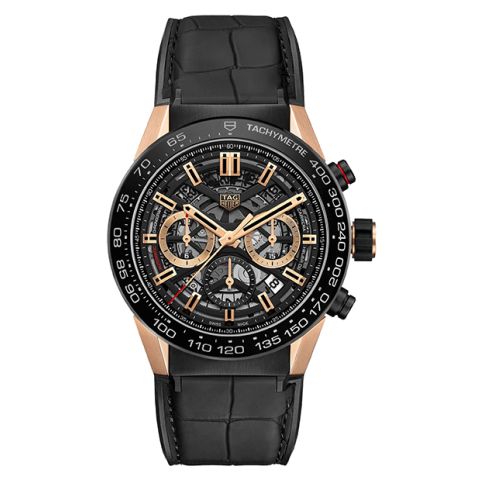 TAG Heuer Carrera Calibre Heuer 02 Black Rose Gold | 45mm CBG2A50.FC6450