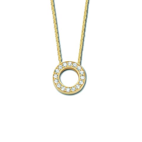 Minitials Circle of Love Pavé Diamond Necklace | 18ct Gold