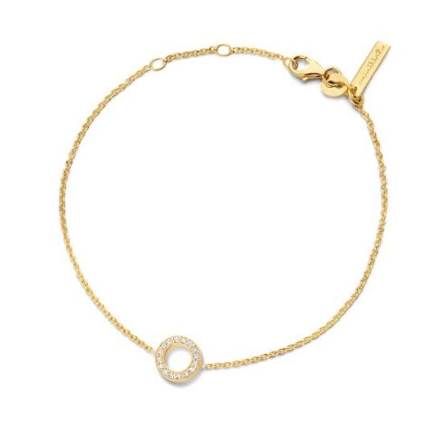 Minitials Circle of Love Pavé Chain Bracelet | 18ct Gold