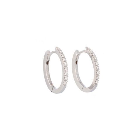Varivello Fine Line | White Gold Earrings | Large Diamonds 0.26ct