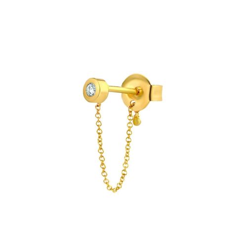 Minitials One Diamond Chain Earring | 18ct Gold
