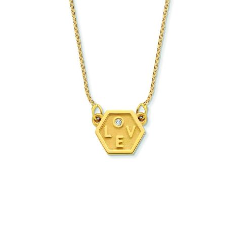 Minitials Exagoni Diamond Necklace | 18ct Gold