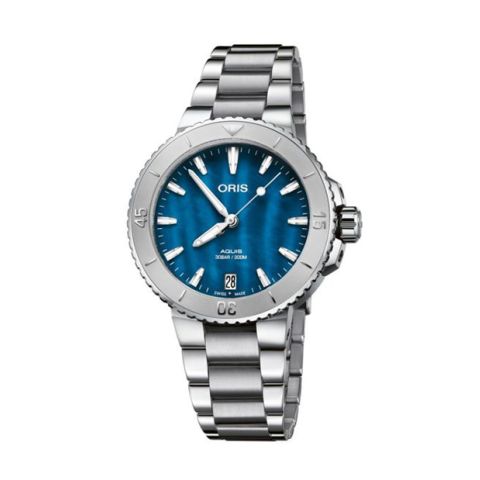 Oris Aquis Date Mother of Pearl BLUE | 36.5MM 01 733 7770 4155-07 8 18 05P