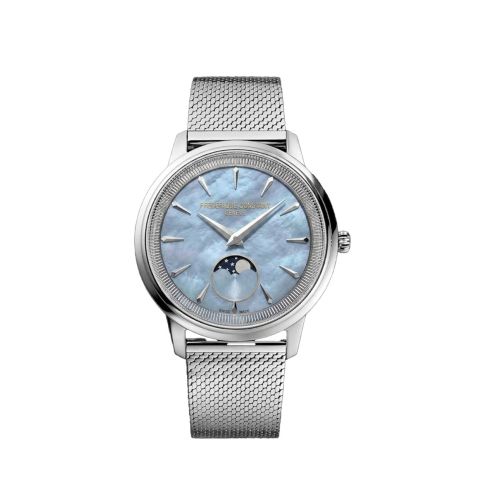 Frederique Constant Moneta Moonphase Blue/Milanese | FC-206MPLB2S6B