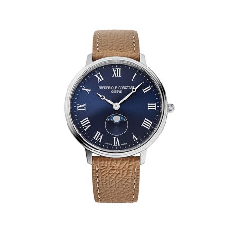 Frederique Constant Slimline Moonphase Blue | 39mm FC-206RN3S6