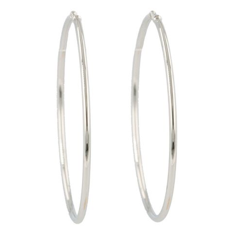 Dot | Earrings 14 Carat White Gold | Ø50 mm