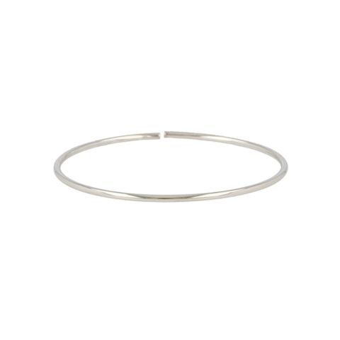 Dot | White Gold | Bangle 2 mm
