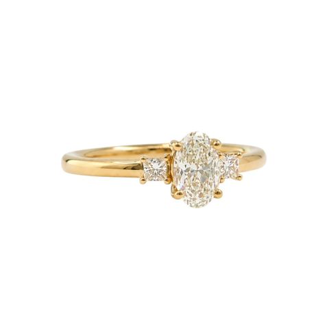 18 karaat geelgoud ovaal diamant