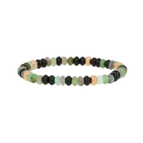 Sundrops | Bracelet Pink Gold | Chrysoprase - Onyx - Labradorite