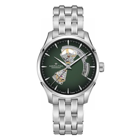 Hamilton Jazzmaster Open Heart Green Steel | 40mm H32675160