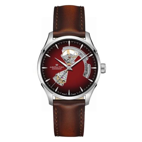 Hamilton Jazzmaster Open Heart Bordeaux/Leather | 40mm H32675570