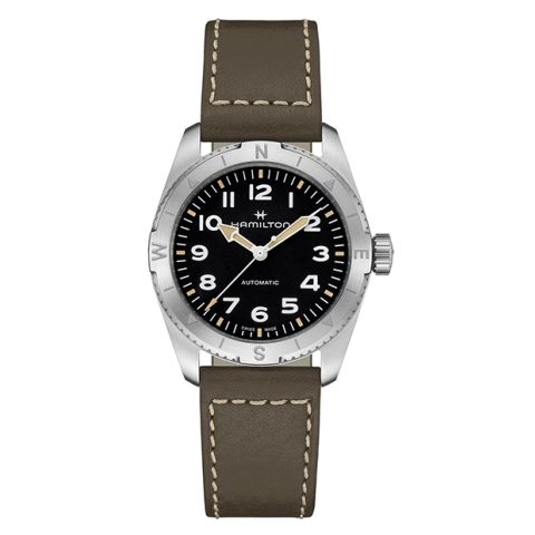 Hamilton khaki field expedition Black Leather | 37mm H70225830