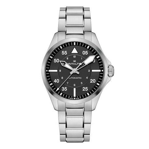 Hamilton Aviation Khaki Pilot Auto Black/Steel 39mm H76305130