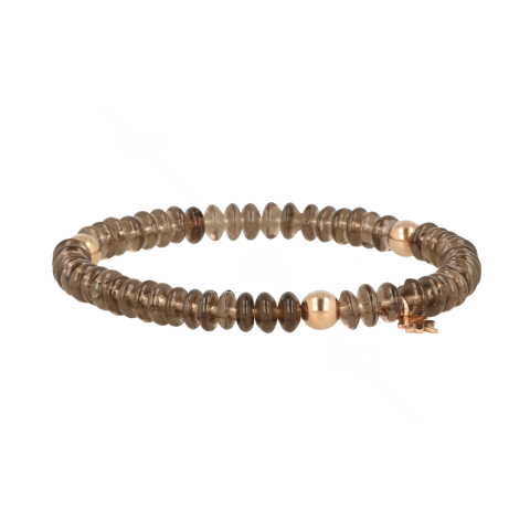 Sundrops | Bracelet Pink Gold Clover | Smoke Quartz 