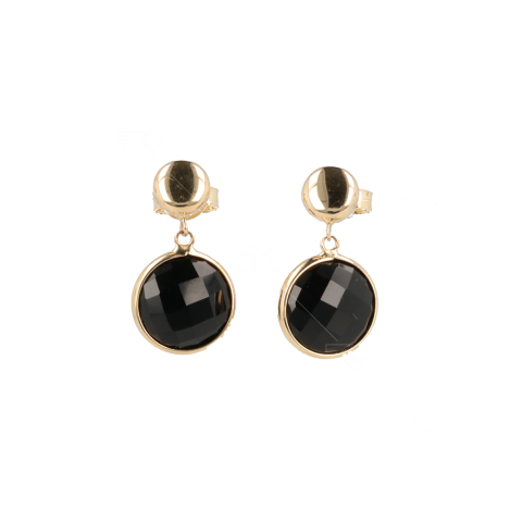 GIOIA | Earstuds Yellow gold | Onyx