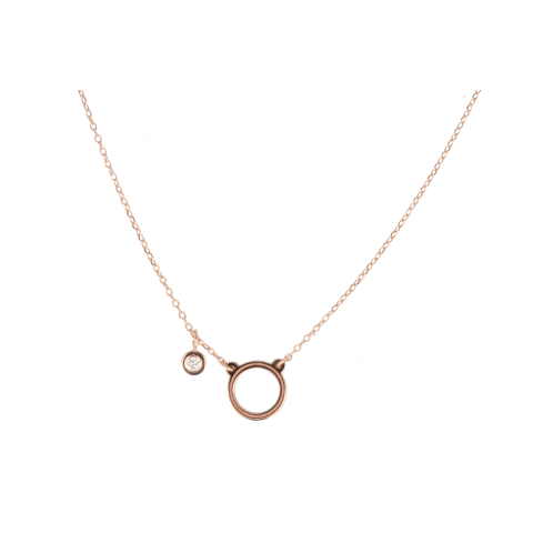 KEK | Necklace 14 Carat Pinkgold Circle | Diamond pendant