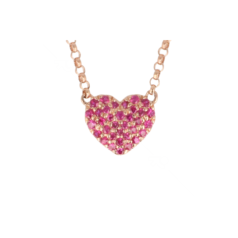 Yeva | 14carat Pinkgold Necklace | Ruby Heart