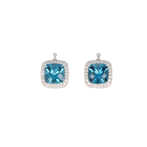 Varivello Pendants | White Gold | London Blue Topaz - Diamonds